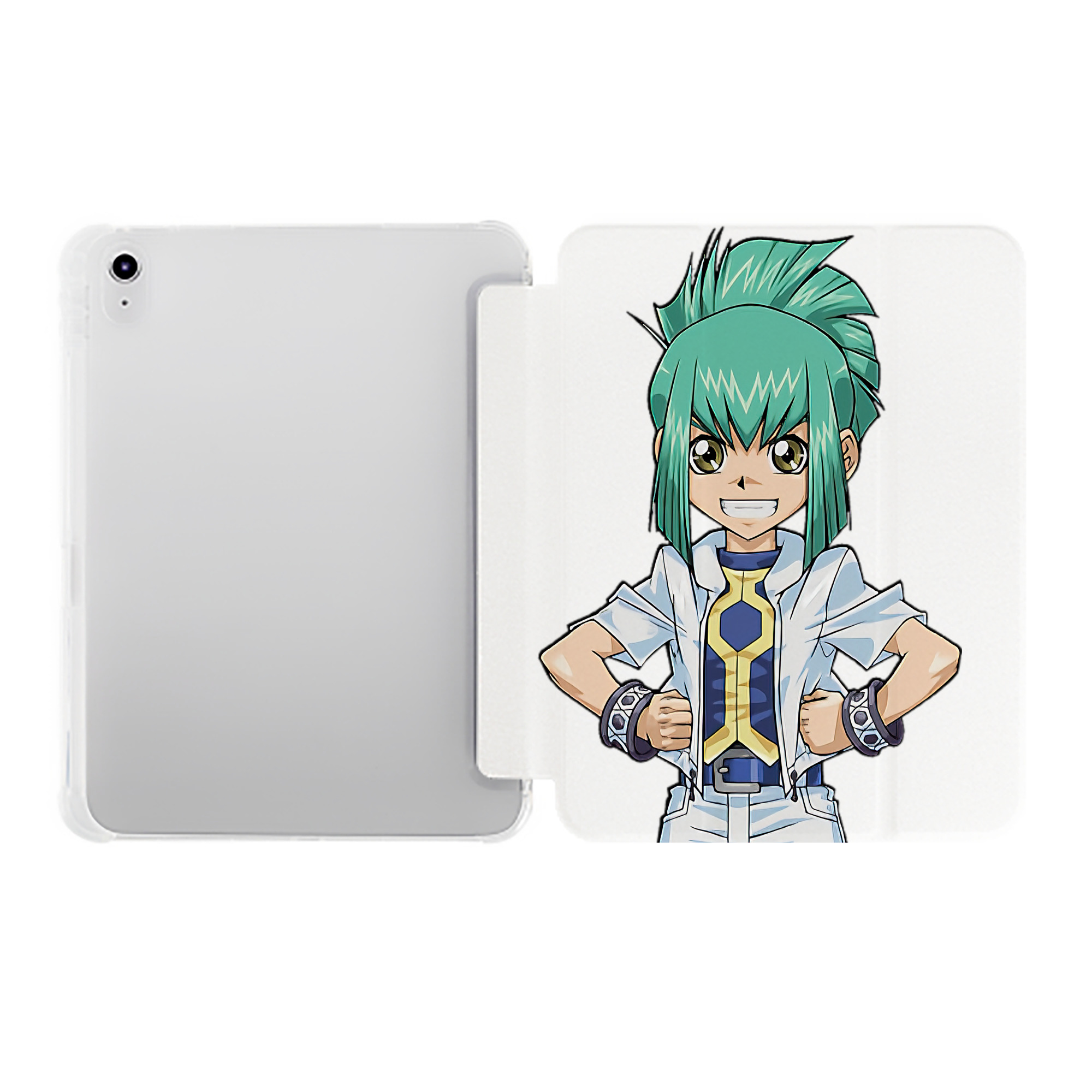（画像用） 遊☆戯☆王 Yu-Gi-Oh! IPad ケース ペン収納付き 三つ折りスタンド PUレザー×シリコン 対応機種9.5/10.5/10.9インチ